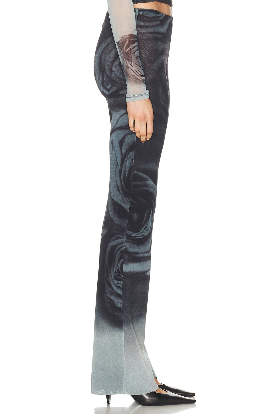 Blurry Roses Printed Straight Trouser - 2