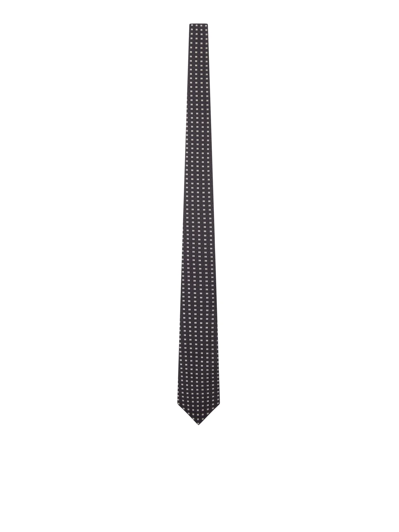 SILK TIE WITH GEOMETRIC MICRO-MOTIF - 1