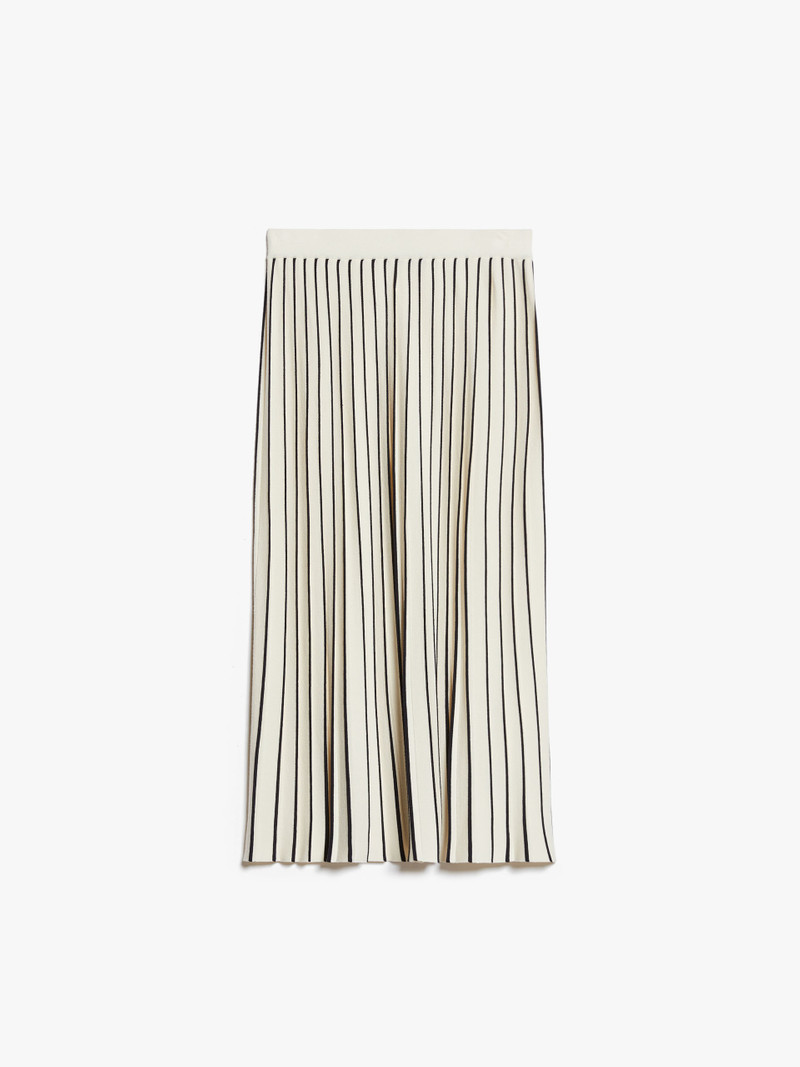 FINANZA Pleated stretch viscose skirt - 1