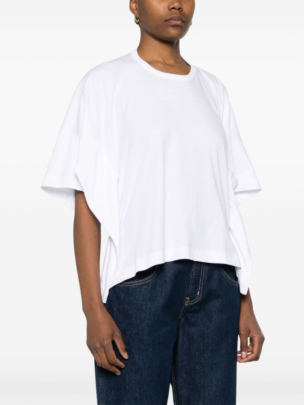 draped cotton T-shirt - 3