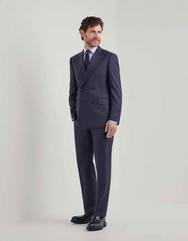 LIGHT BLUE DENIM-EFFECT WOOL REGULAR-FIT SUIT 87