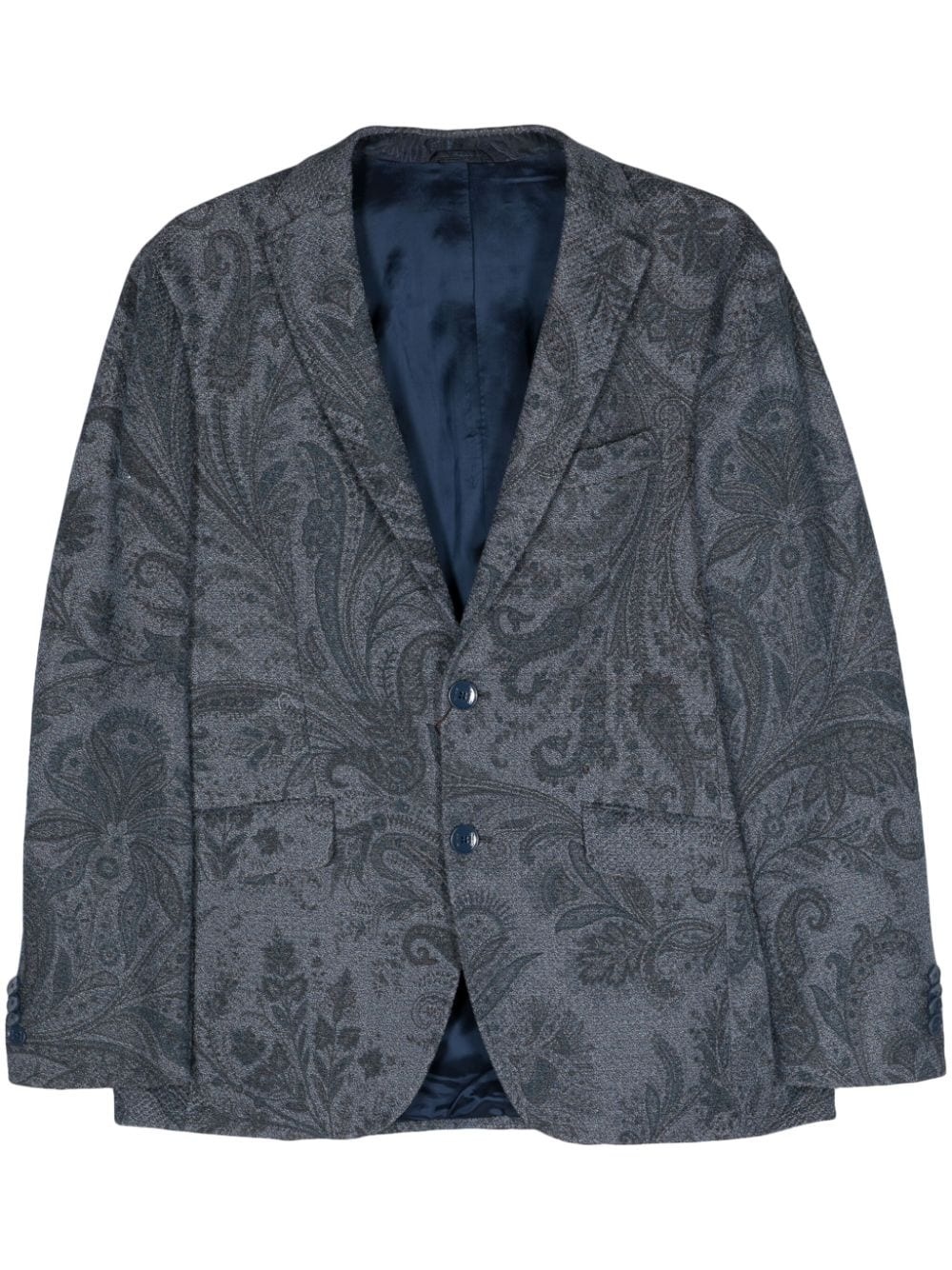 paisley-jacquard cotton blazer - 1