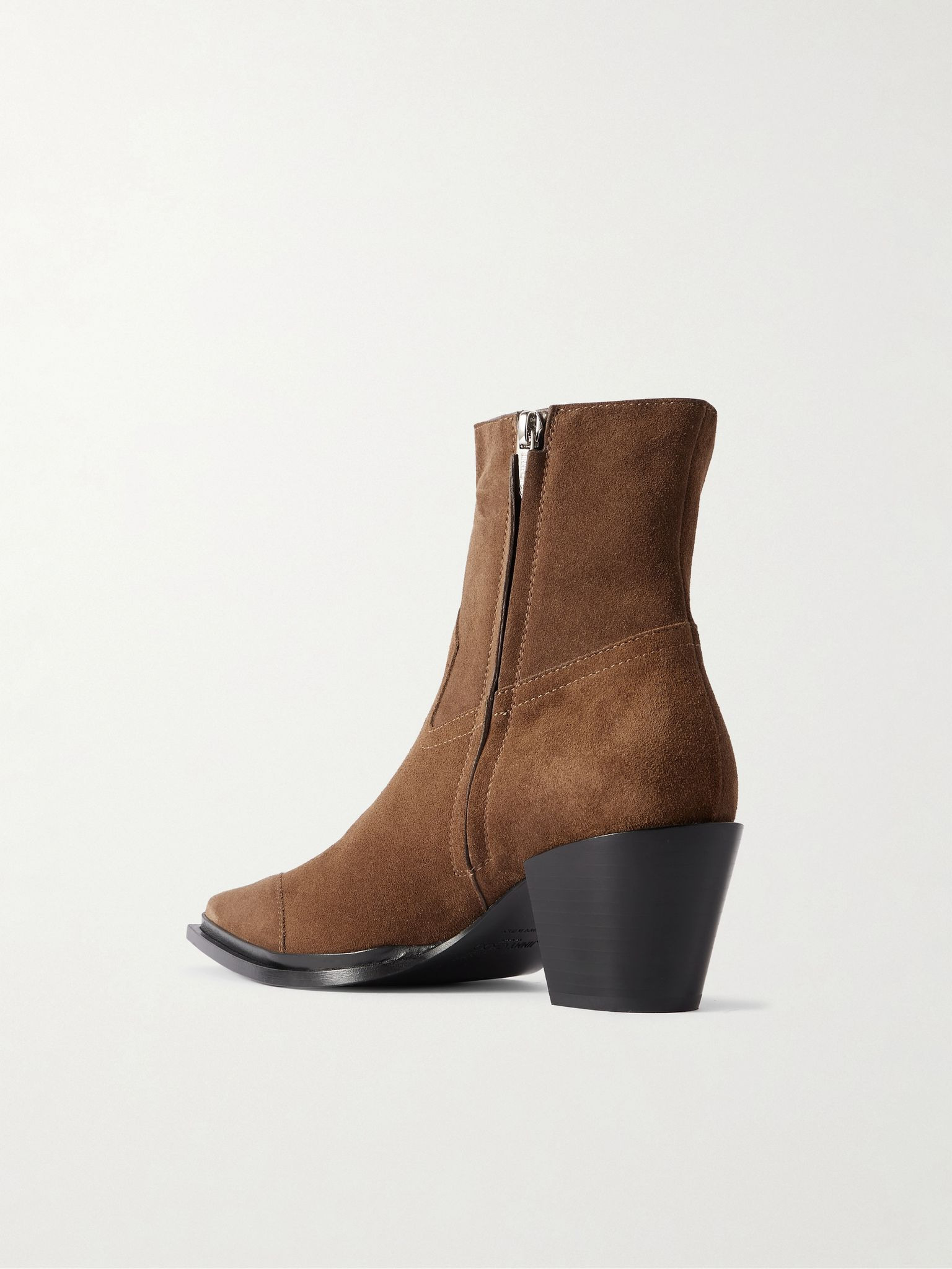 Cece 60 suede pointed-toe ankle boots Tan - 3
