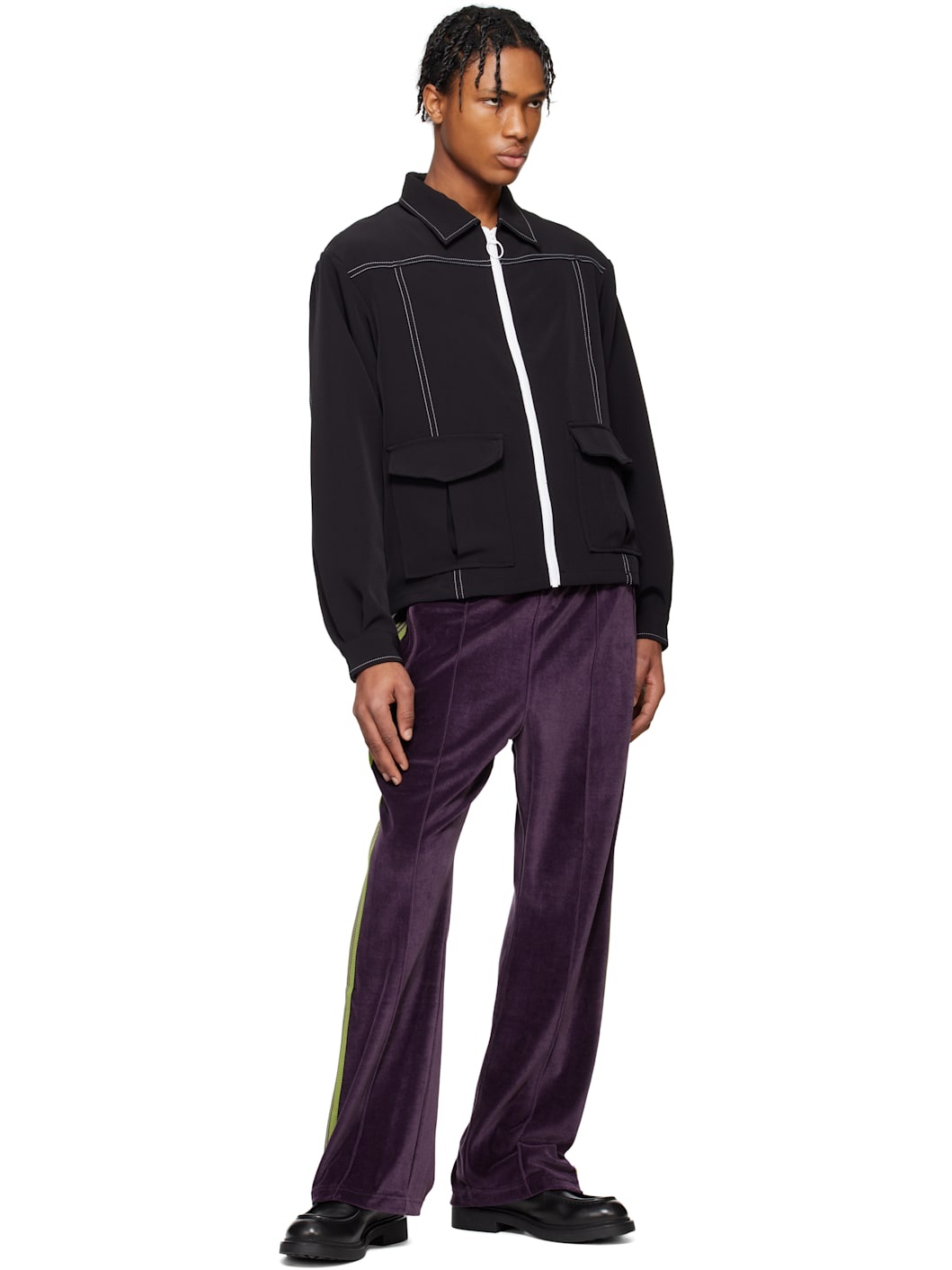 Black Stitched Sport Jacket - 4