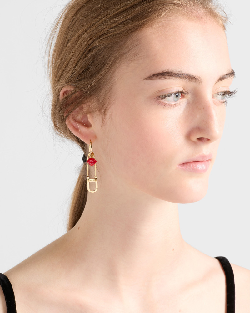 Prada Enameled metal earrings outlook