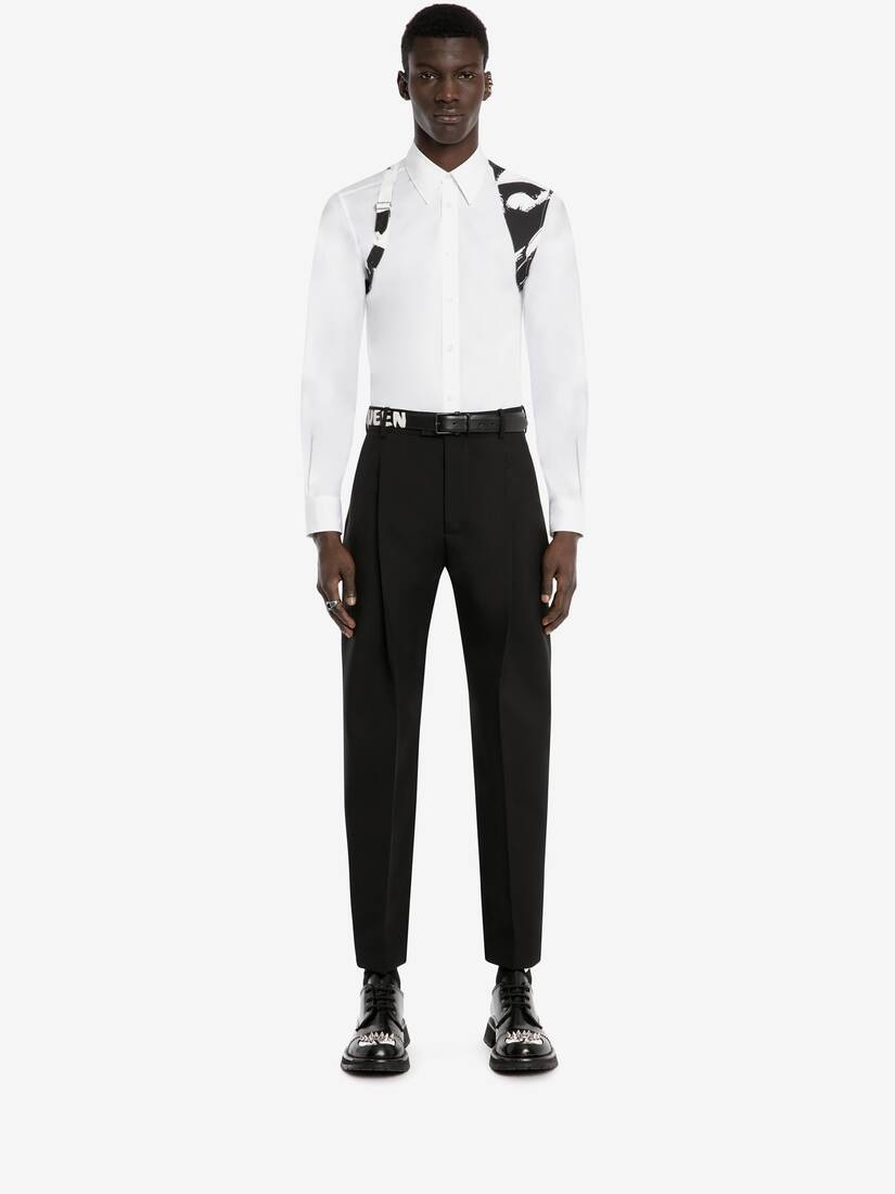 Mcqueen Graffiti Harness Shirt in White - 2