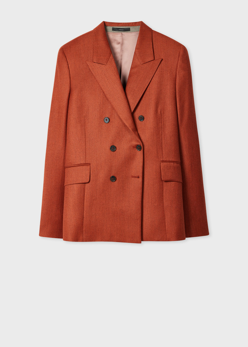 Women's Rust Wool-Cashmere Flannel Blazer 1