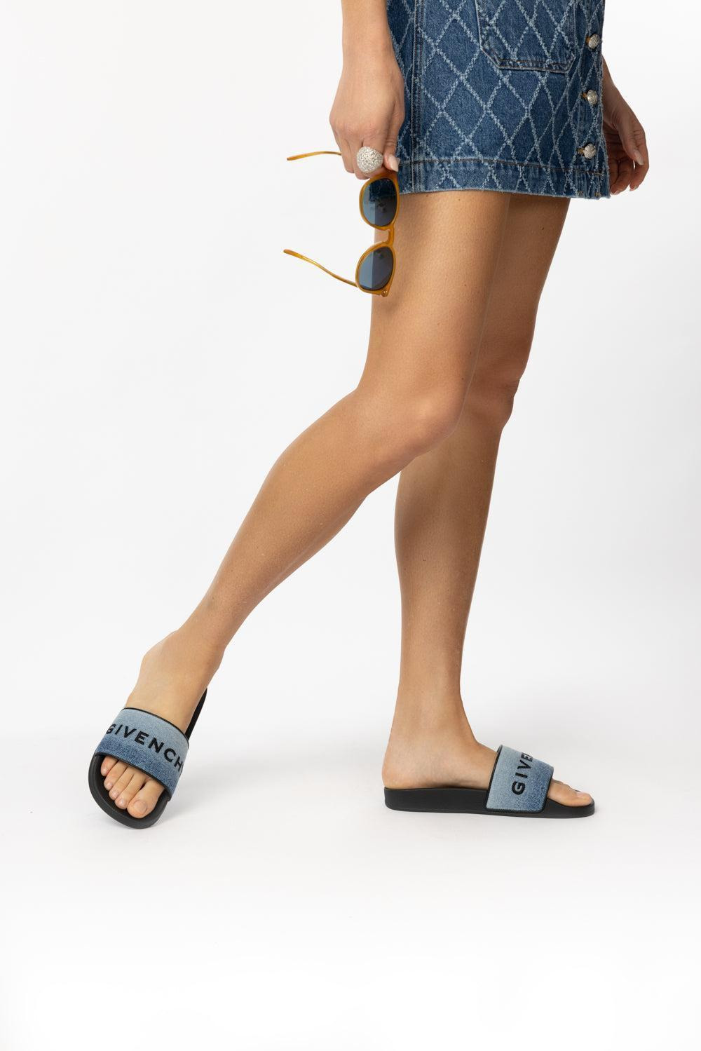 Flat Slides - Medium Blue - 3