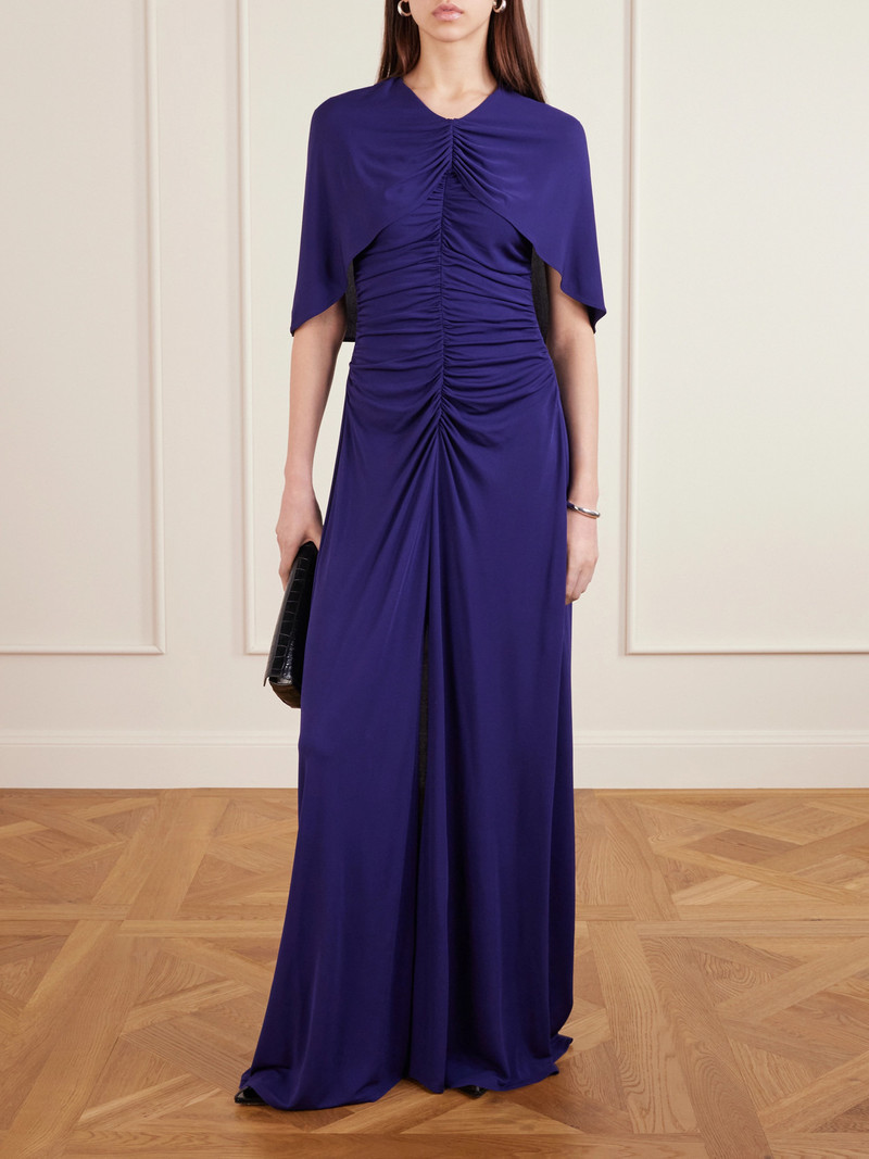KALLMEYER Matilda Ruched Cape-effect Jersey Gown outlook