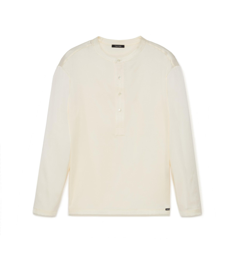 SILK PAJAMA HENLEY - 1