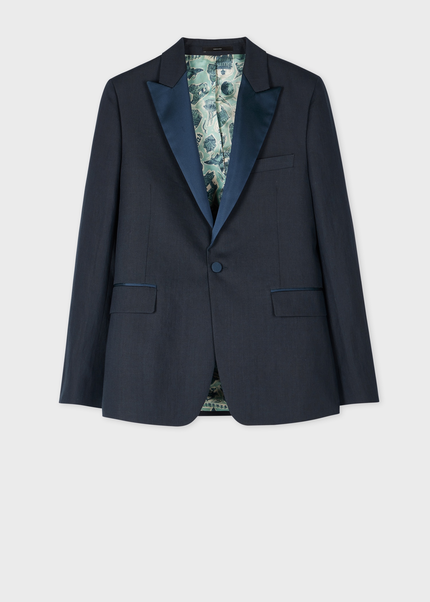 The Soho - Tailored-Fit Navy Linen Evening Blazer - 1