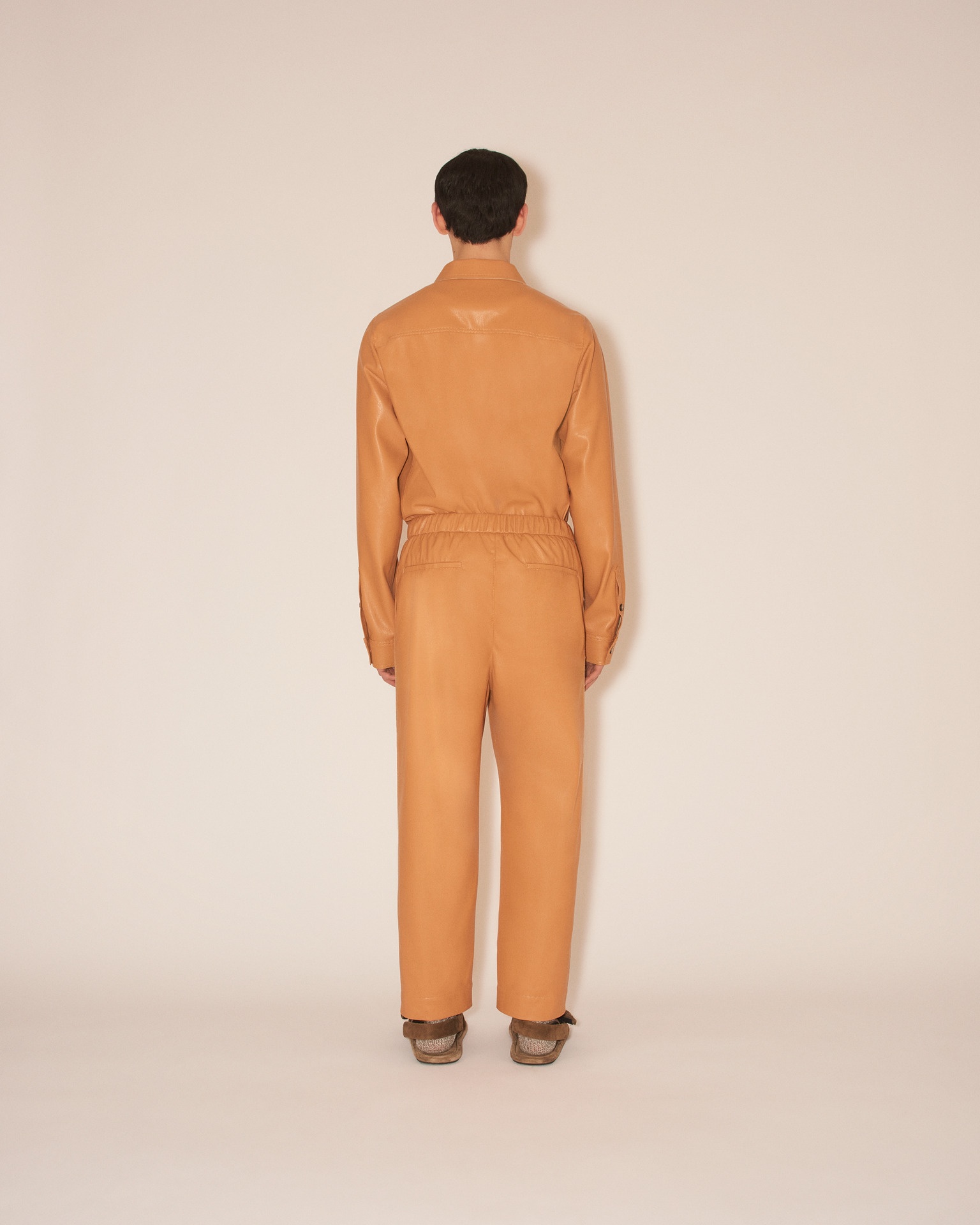 JAIN - OKOBOR™ alt-leather relaxed pants - Tan - 4