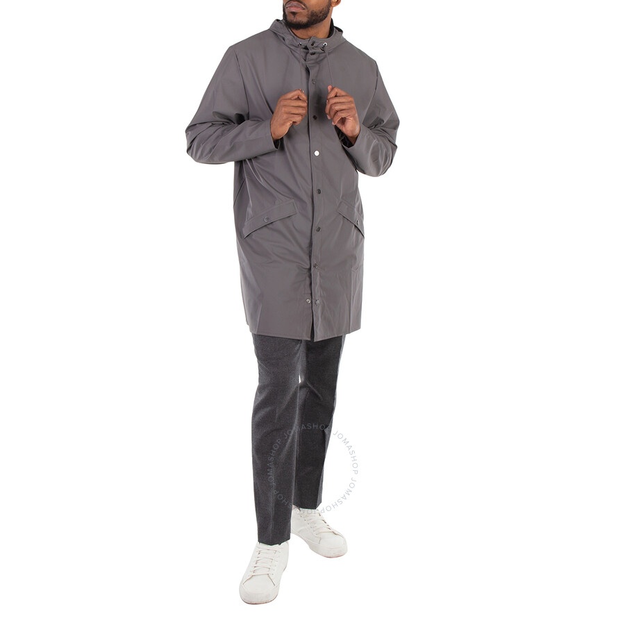 Rains Grey Lightweight Waterproof Long Jacket - 4