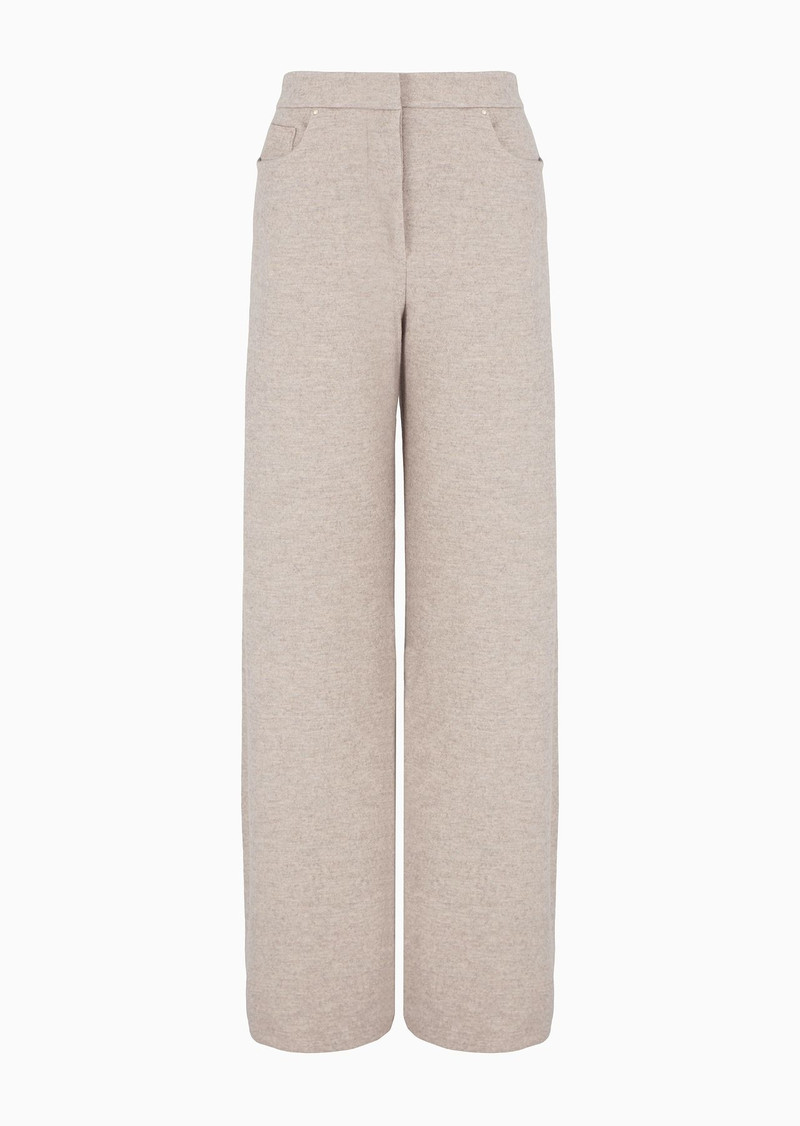 Wide trousers in double cashmere cloth 1