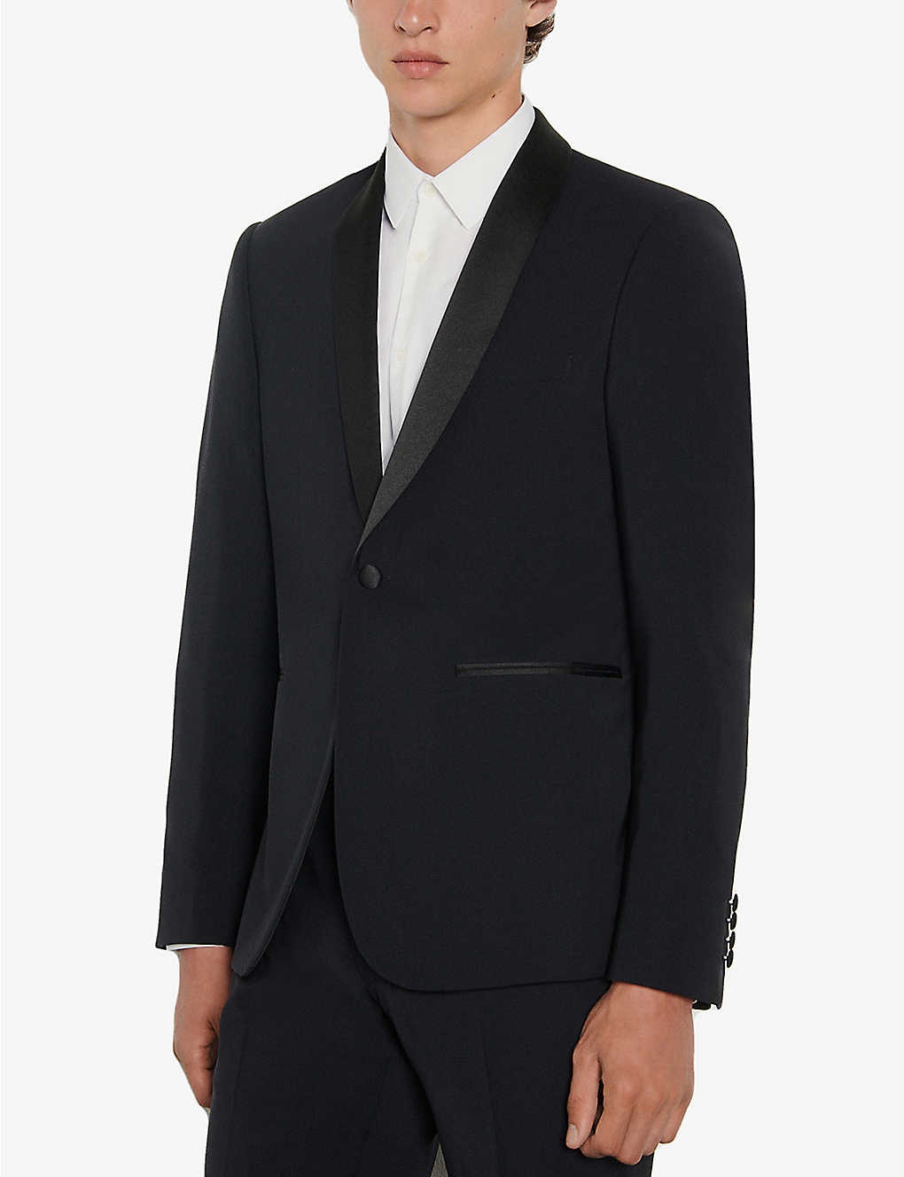 Shawl-collar wool tuxedo jacket - 3