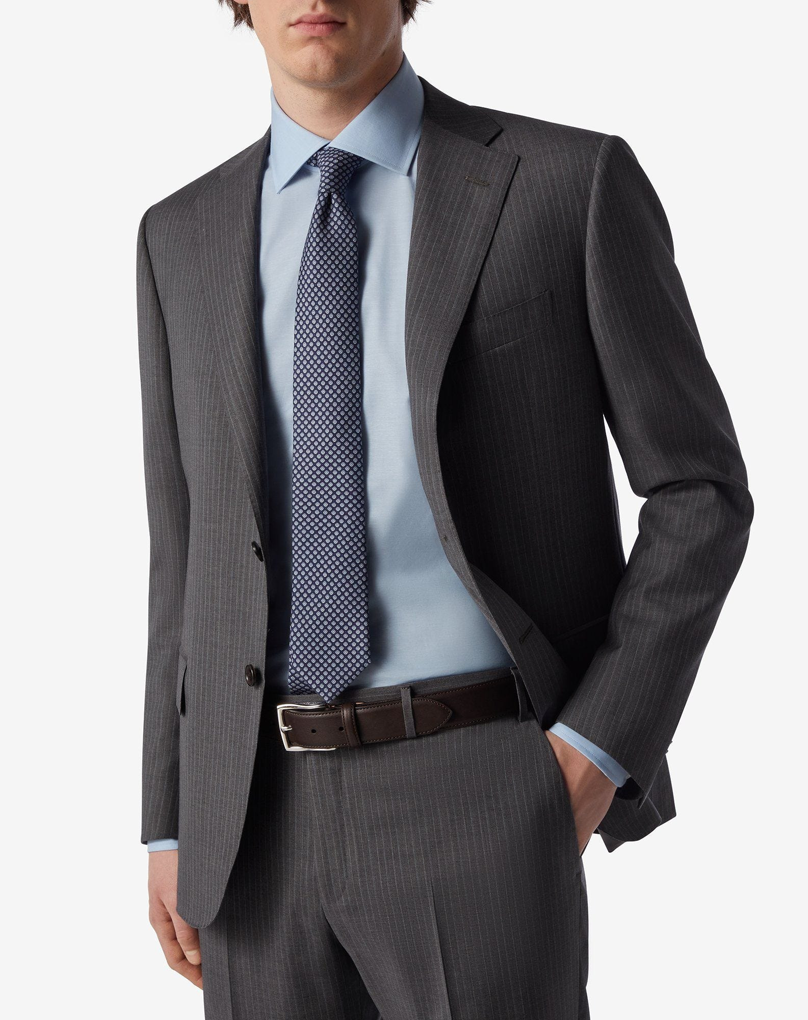 Charcoal grey 130's super light wool suit - 5