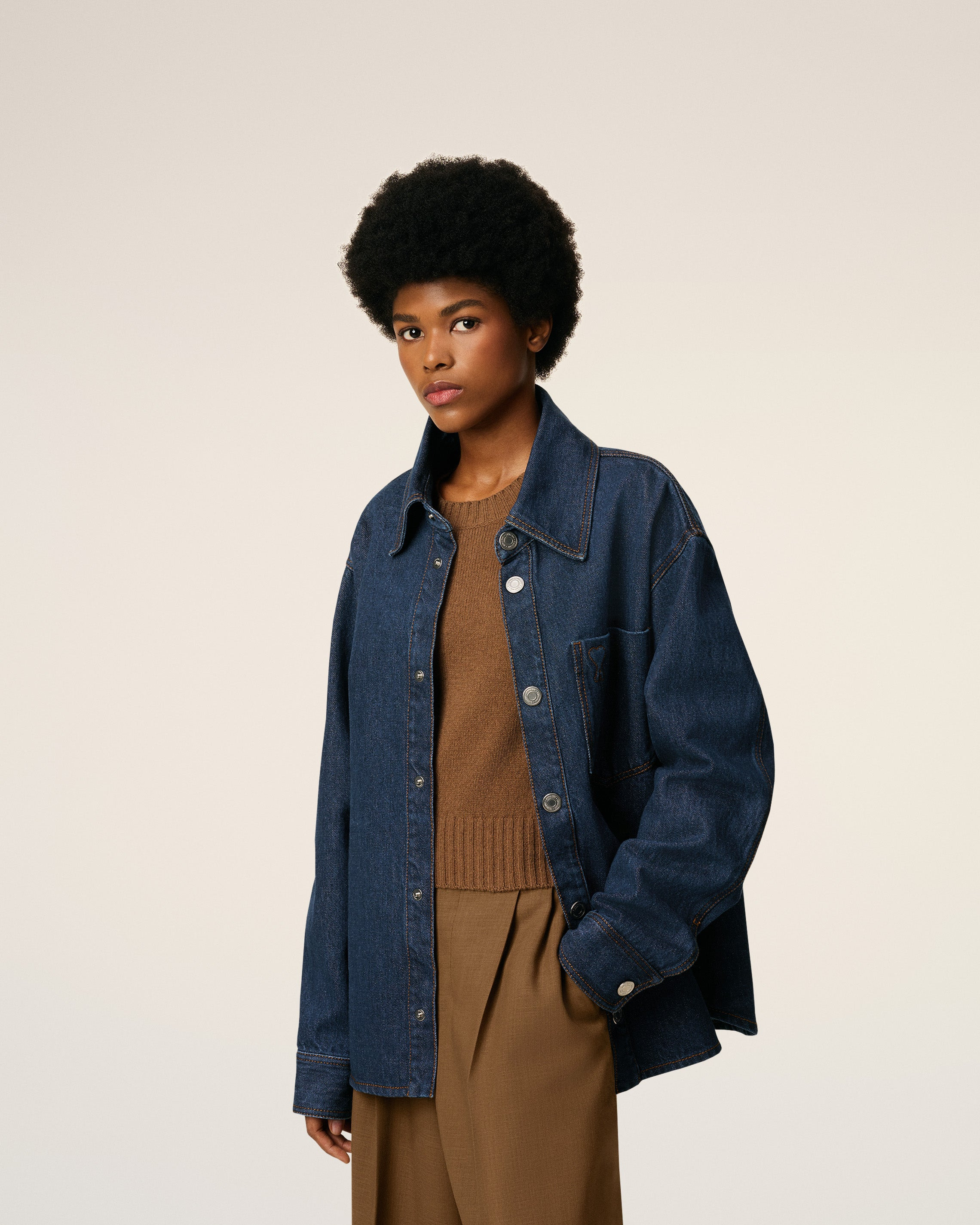 BLUE COTTON AMI DE COEUR OVERSHIRT - 2