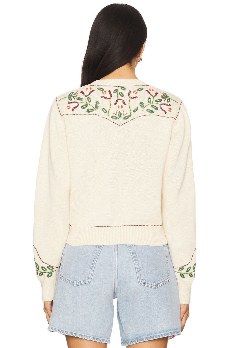 THE GREAT. The Western Beaed Cardigan outlook