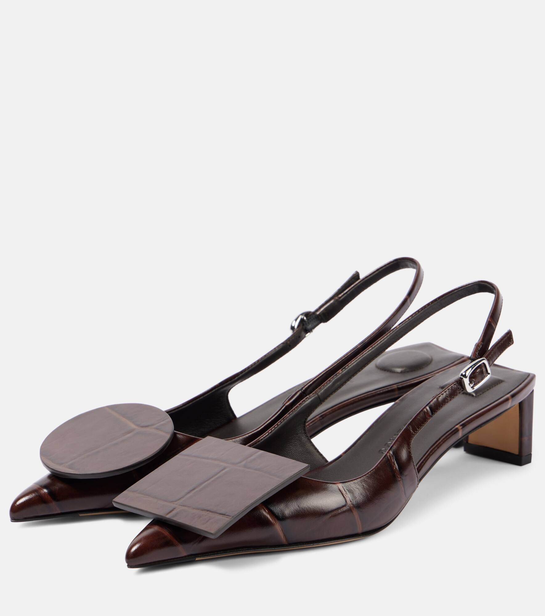 Duelo 40 leather slingback pumps - 4