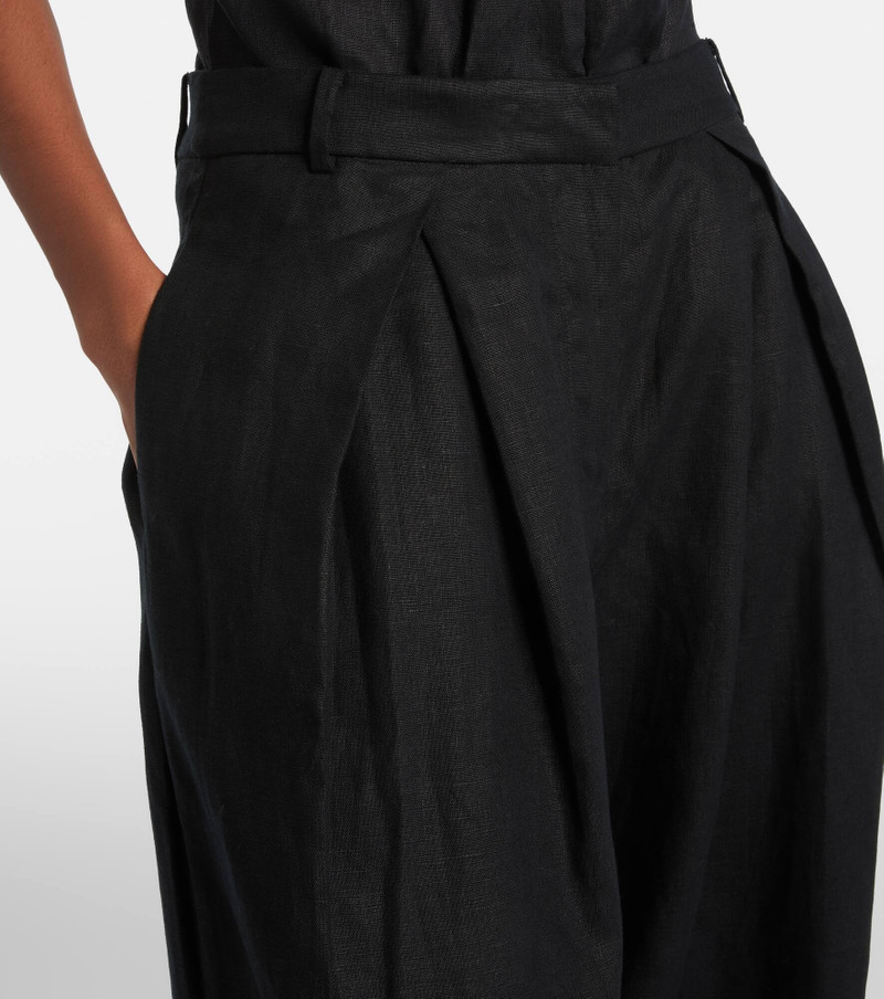 Sofia pleated linen wide-leg pants 4
