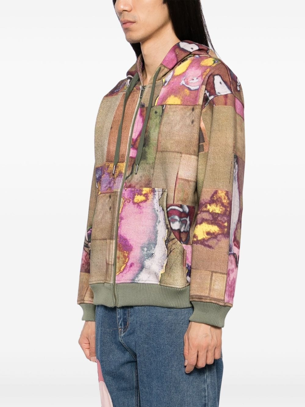 Faces Collage hooded jacket - 3