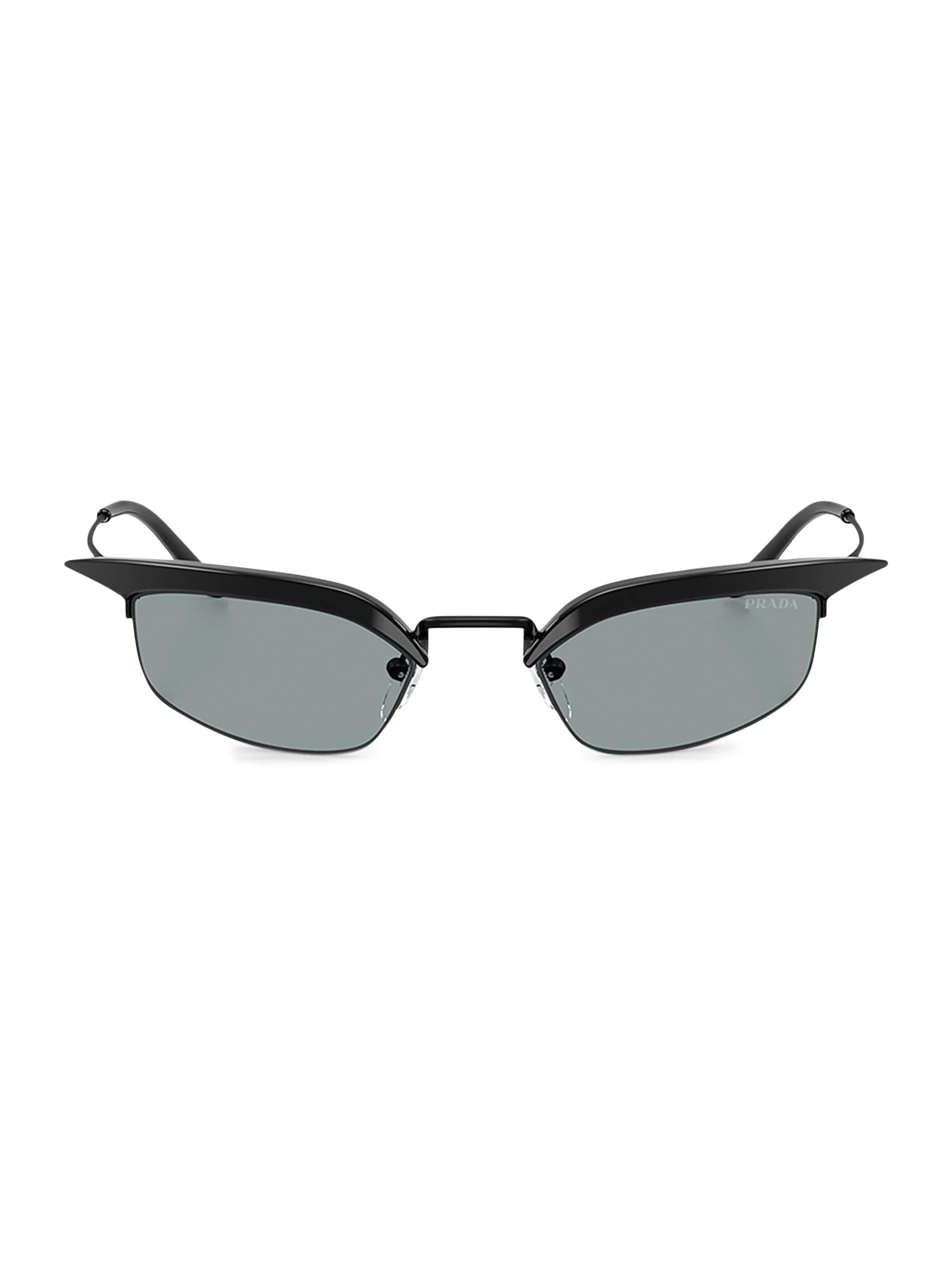Women's 52MM Rectangular Sunglasses - Black - 1