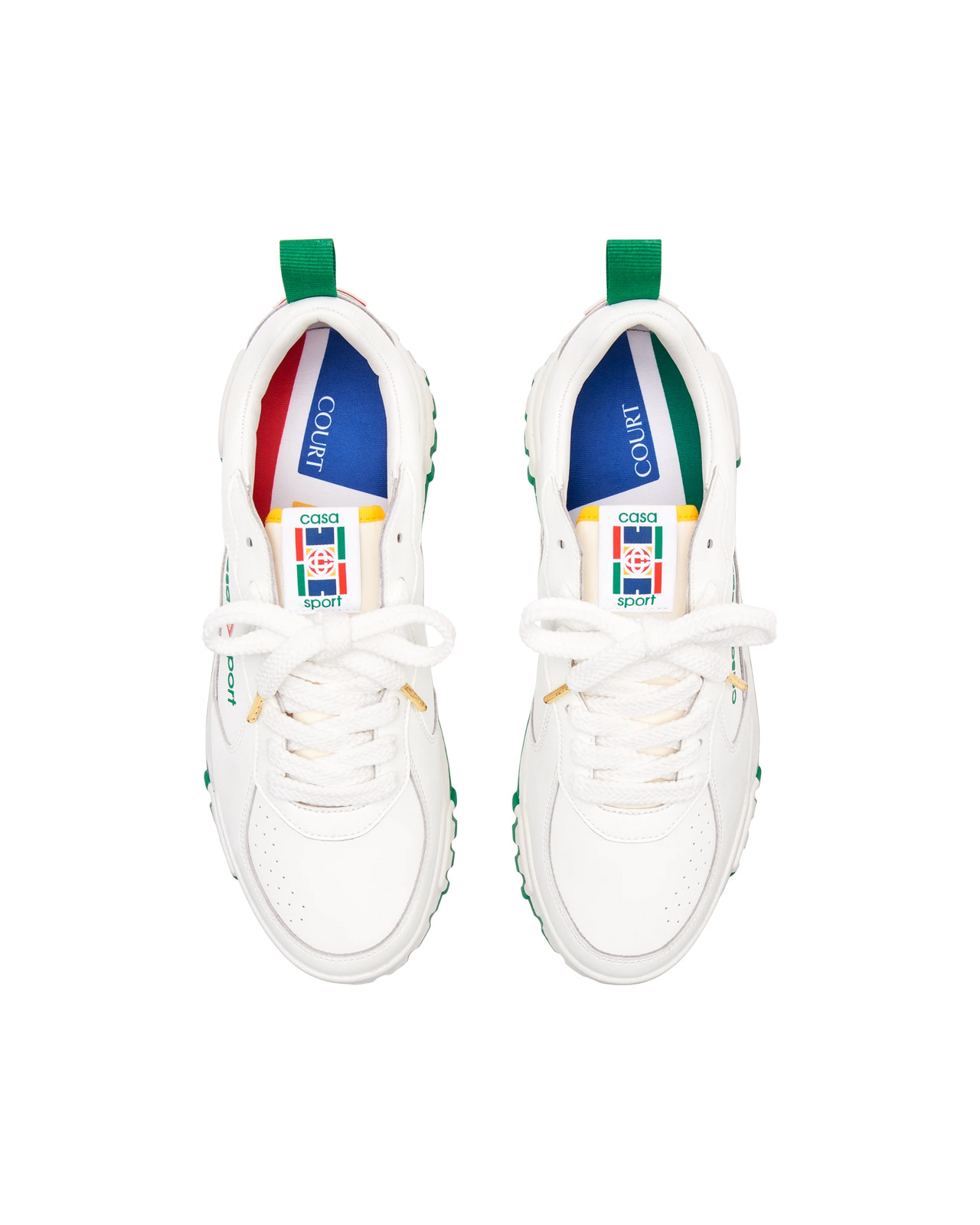 Womens The Court White & Green Sneaker - 5