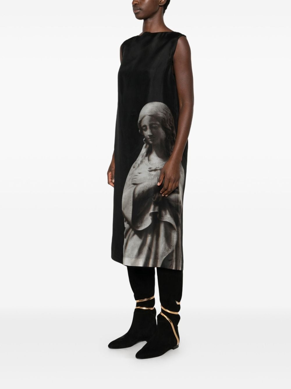 Roman statue-print midi dress - 3