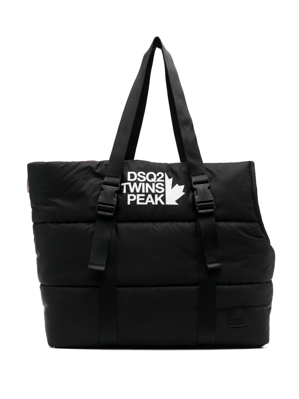 logo-print padded tote bag - 1