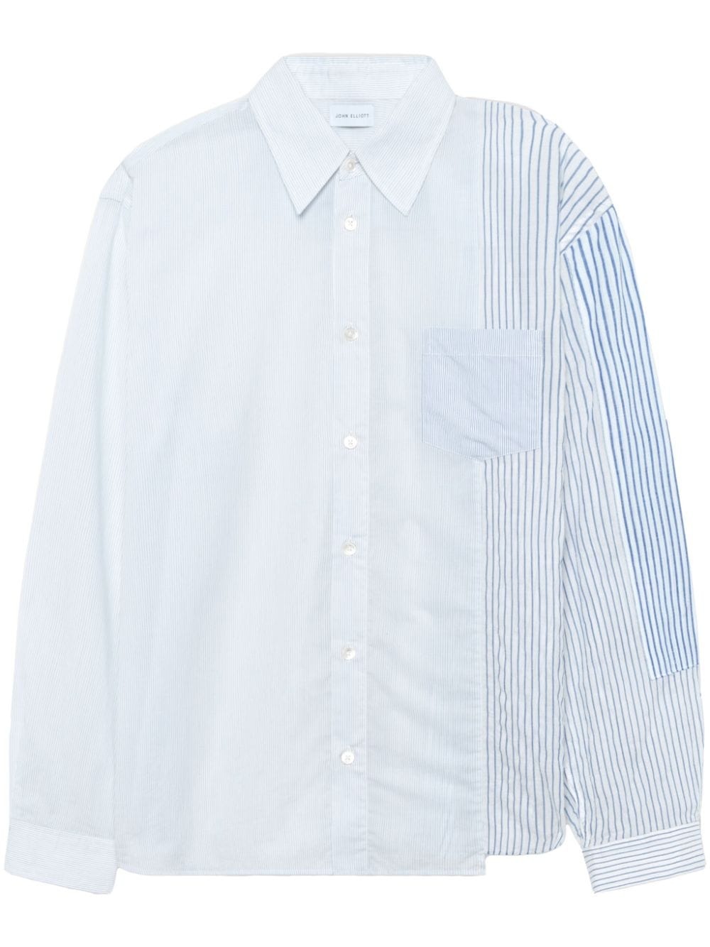 multi-stripe panelled shirt - 1