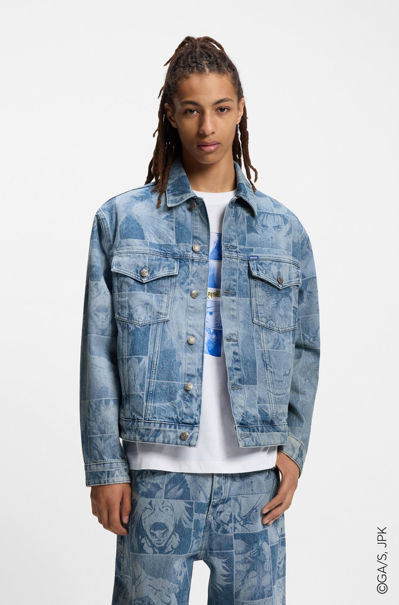 HUGO X JUJUTSU KAISEN DENIM JACKET WITH CHARACTER PRINT 2
