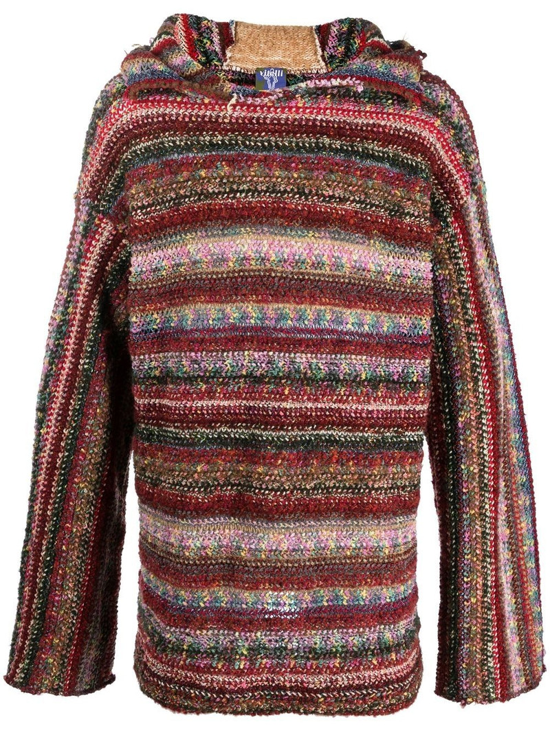 striped recycled wool hoodie 1
