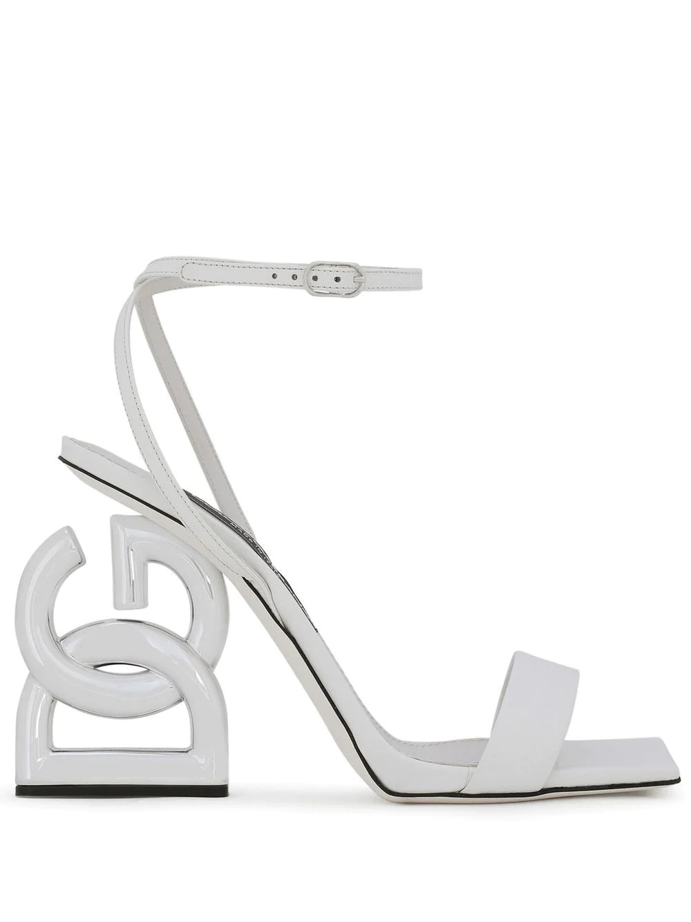 logo-sculpted heel sandals - 1