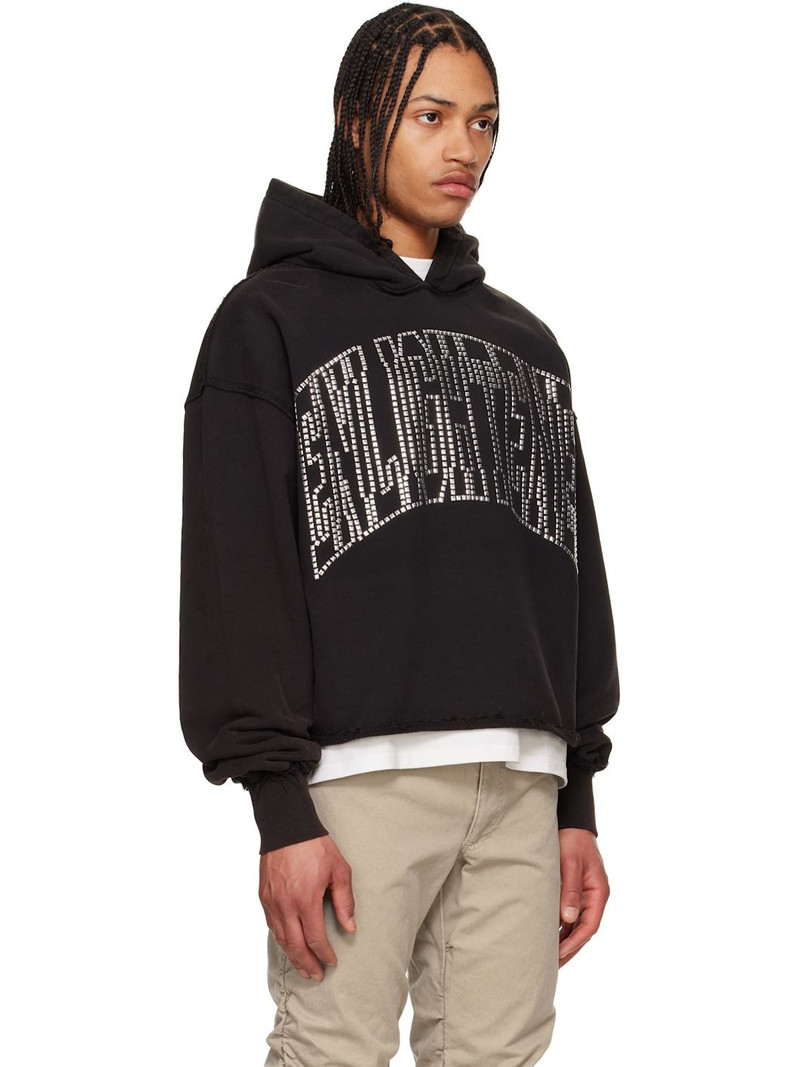 Black 'Enlighted' Cropped Hoodie 2