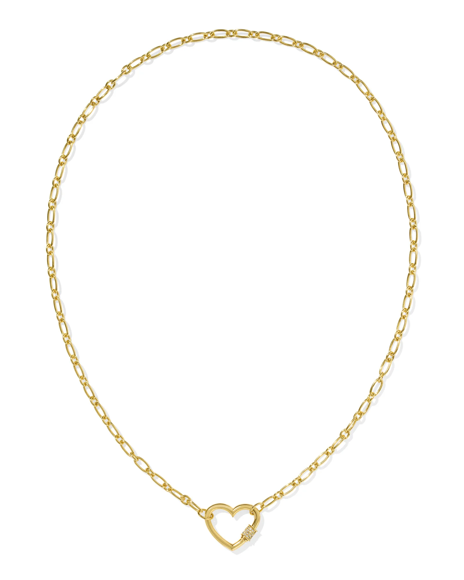 Bristol 18k Gold Vermeil Heart Pendant Necklace in White Topaz - 1