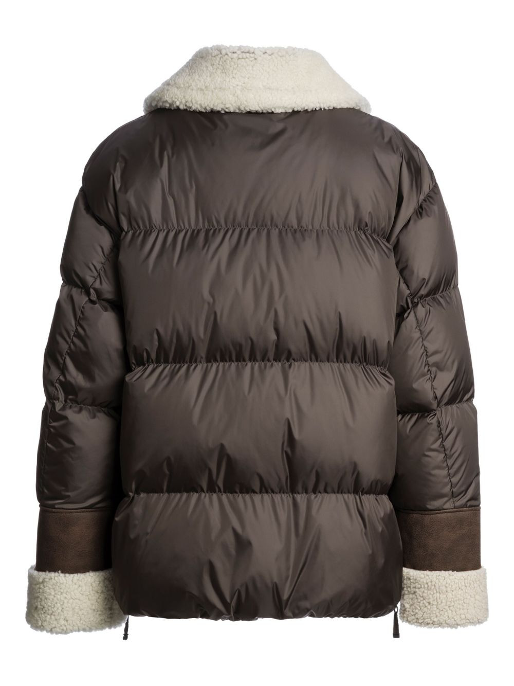 quilted shearling-trimmed puffer jacket - 2