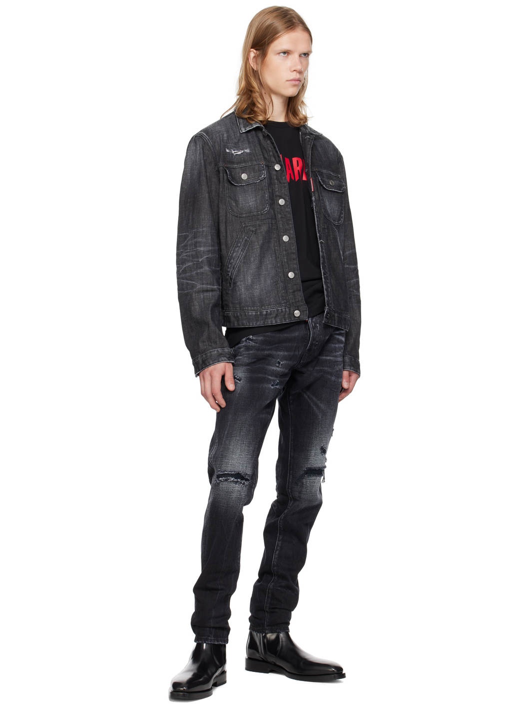 Black Warp Wash Cool Guy Jeans - 4