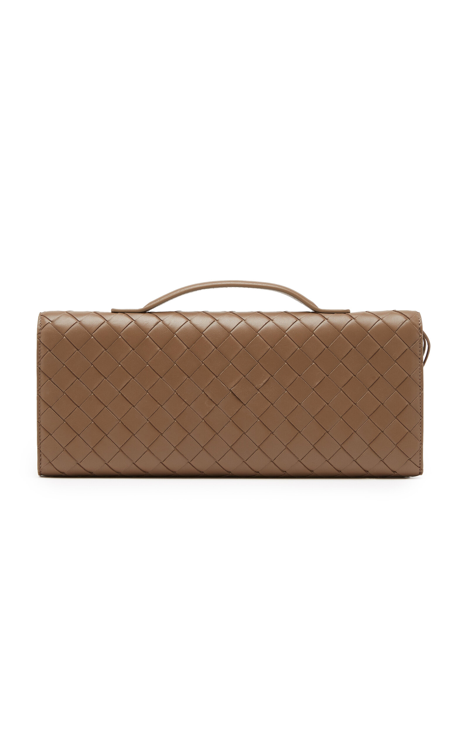 Long Andiamo Intrecciato Leather Clutch brown - 4