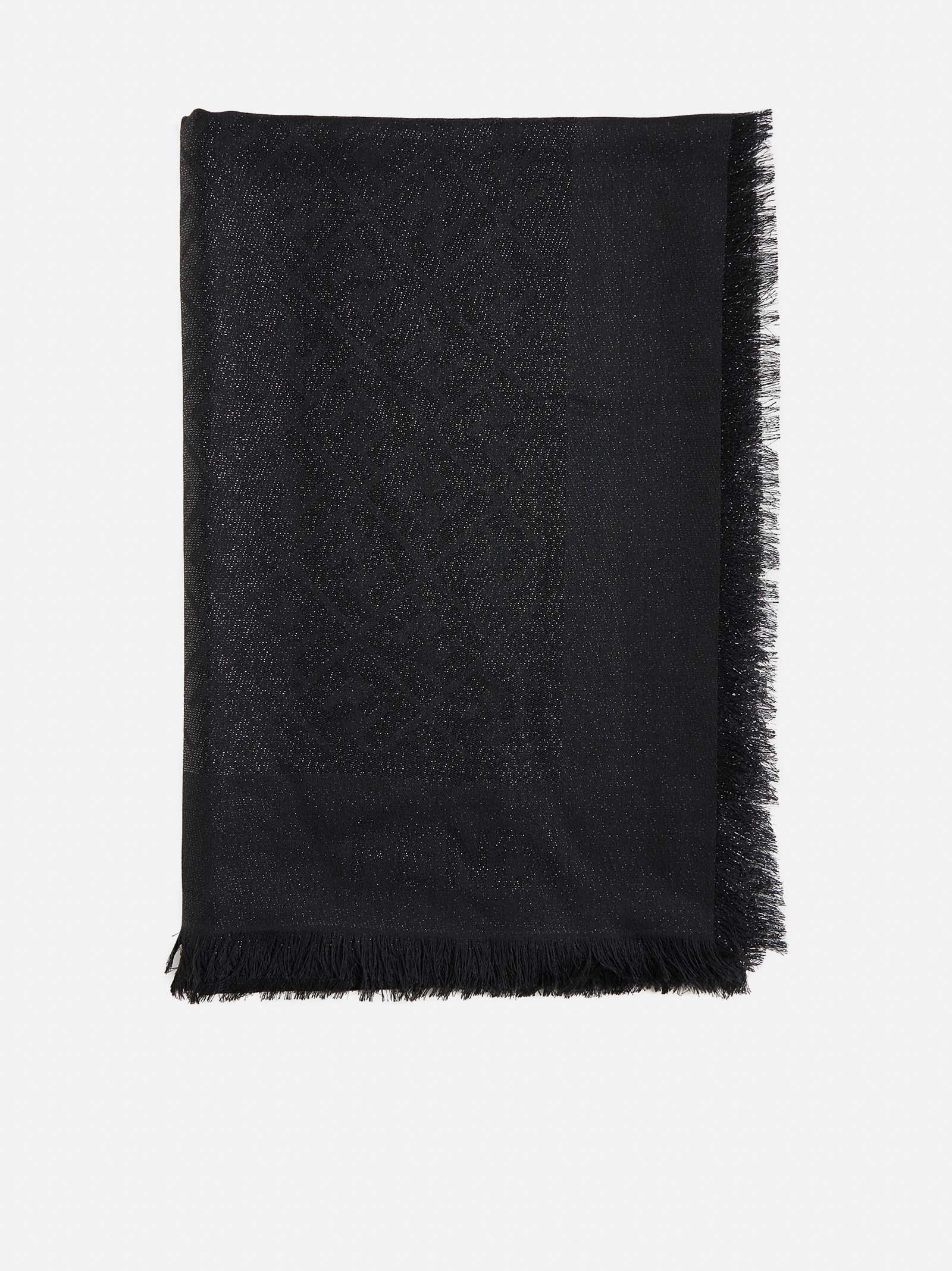 FF lurex wool-blend shawl - 1