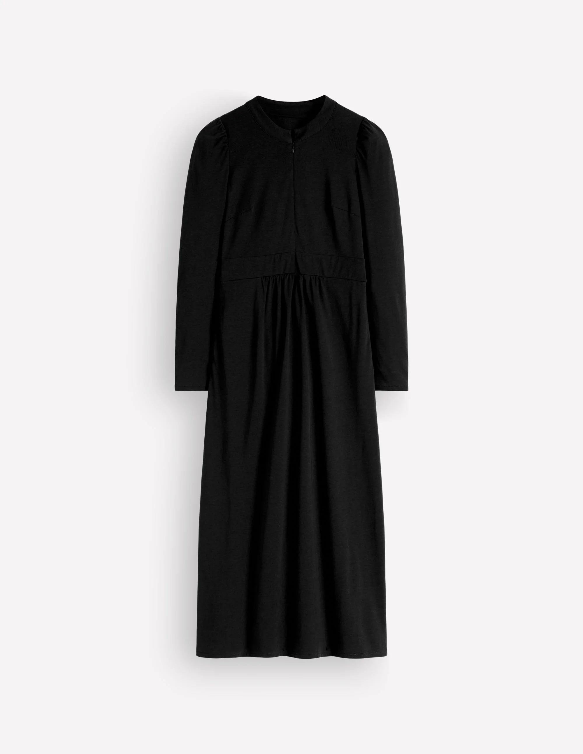 Hope Zip Detail Jersey Dress-Black - 1