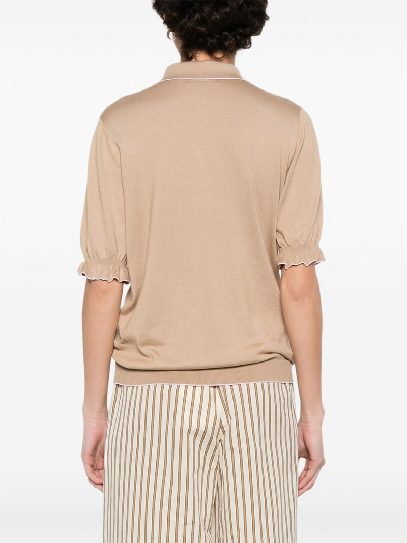 ruffled knit polo top 4