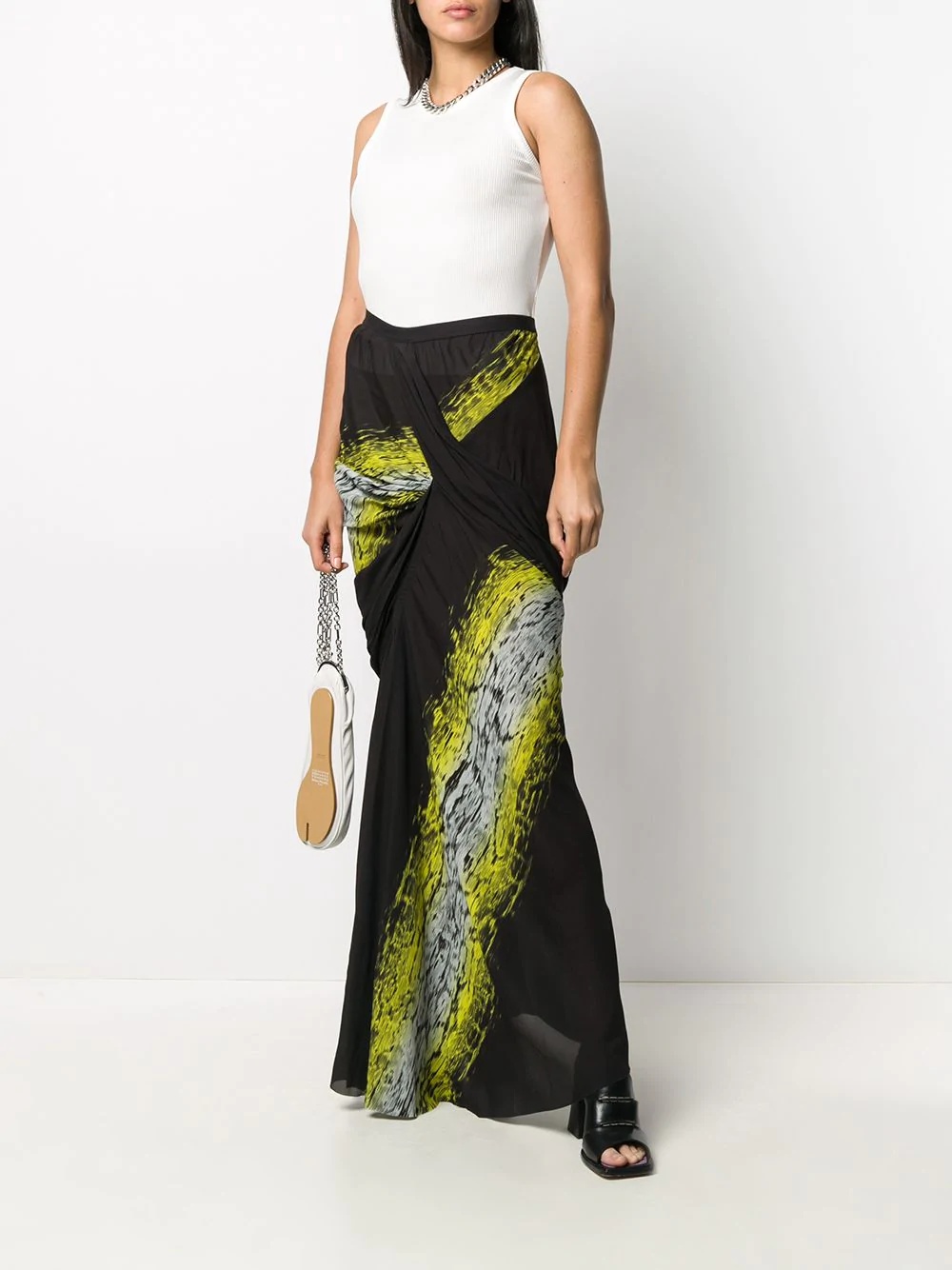 draped maxi skirt - 2