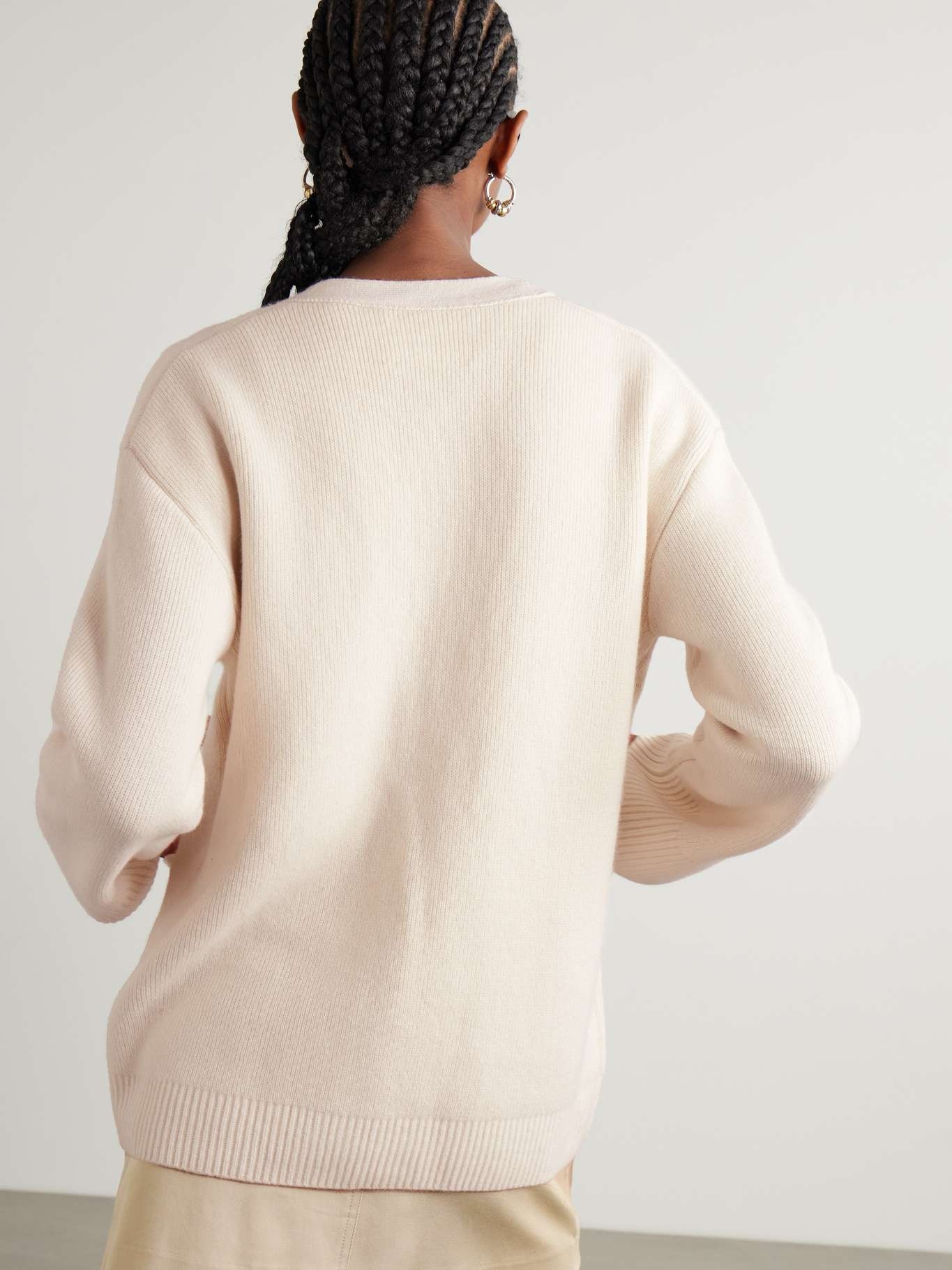 Kellie oversized cashmere cardigan Cream - 4