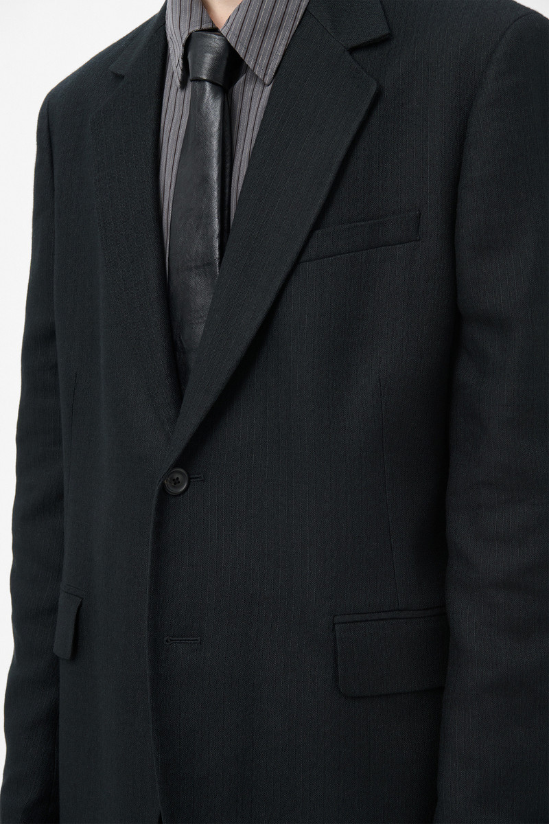 Ceremony Blazer Coal Black Link Stripe Weave 4