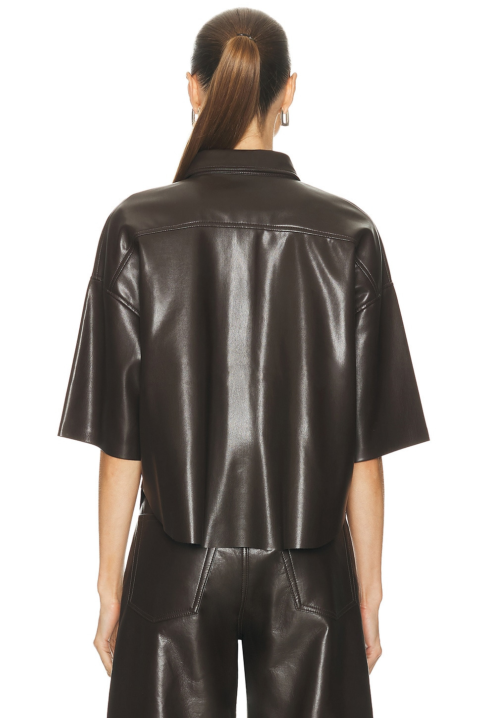Frances Cropped Cape Button Up - 3