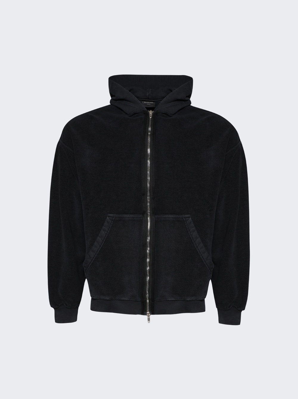 BALENCIAGA Inside Out Zip-up Hoodie Faded Black | REVERSIBLE