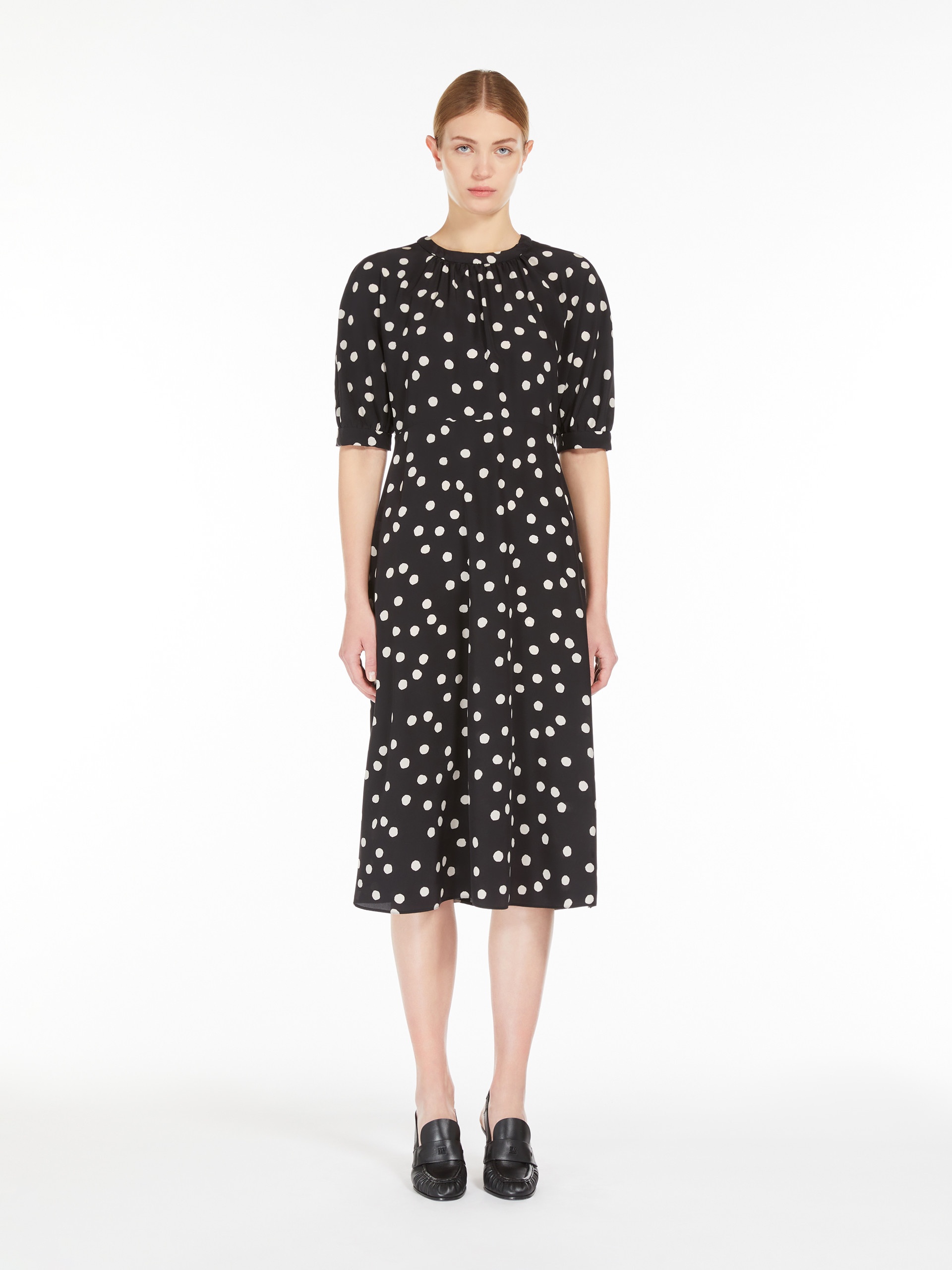 DEMETRA Printed crêpe de chine dress - 3