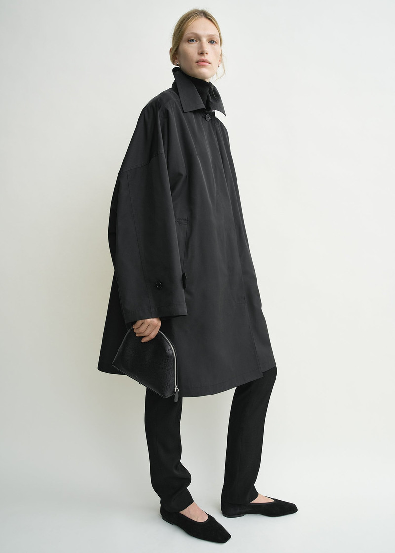 TOTEME Medium grained-leather day pouch black outlook