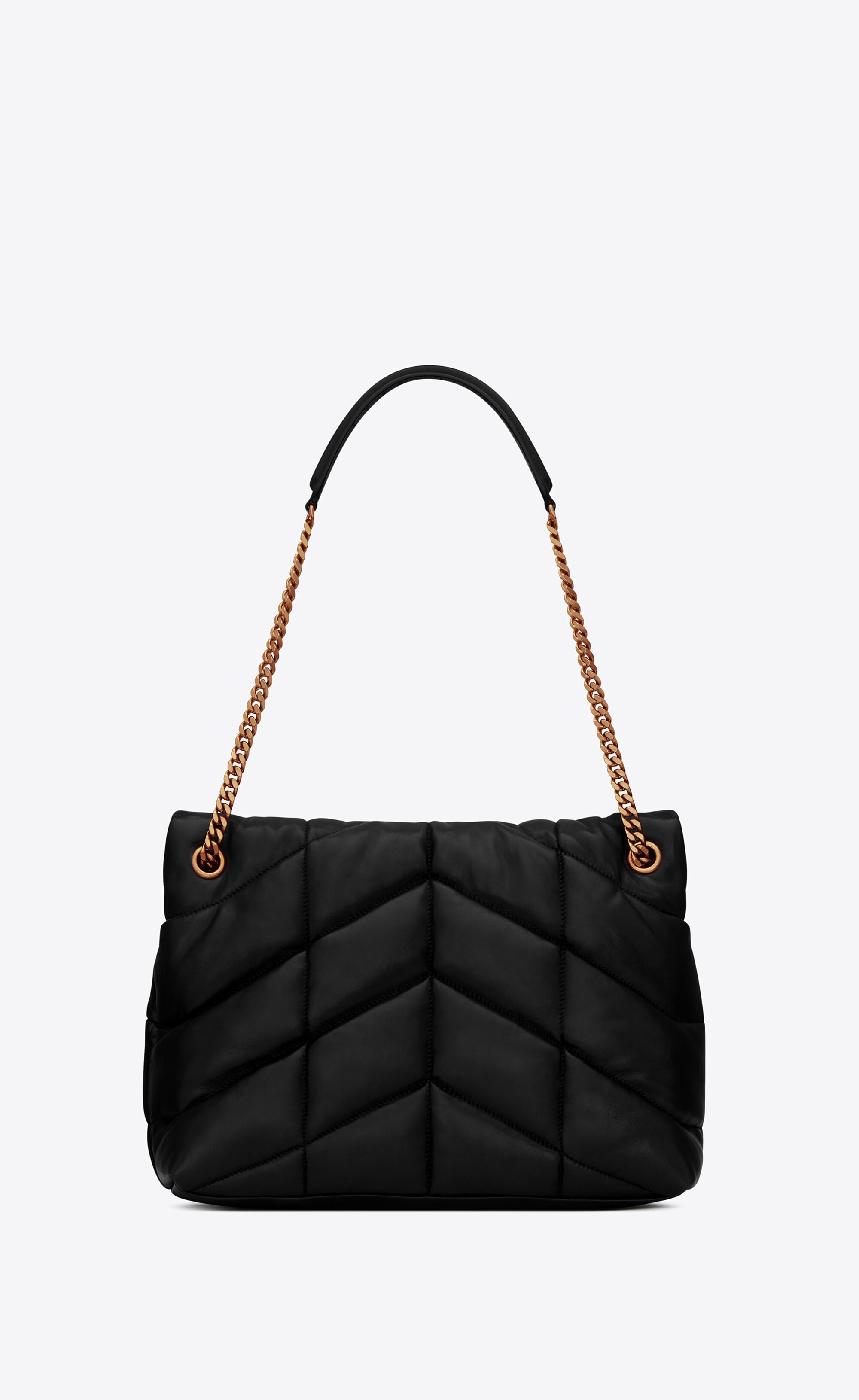 puffer medium chain bag in quilted lambskin - 3