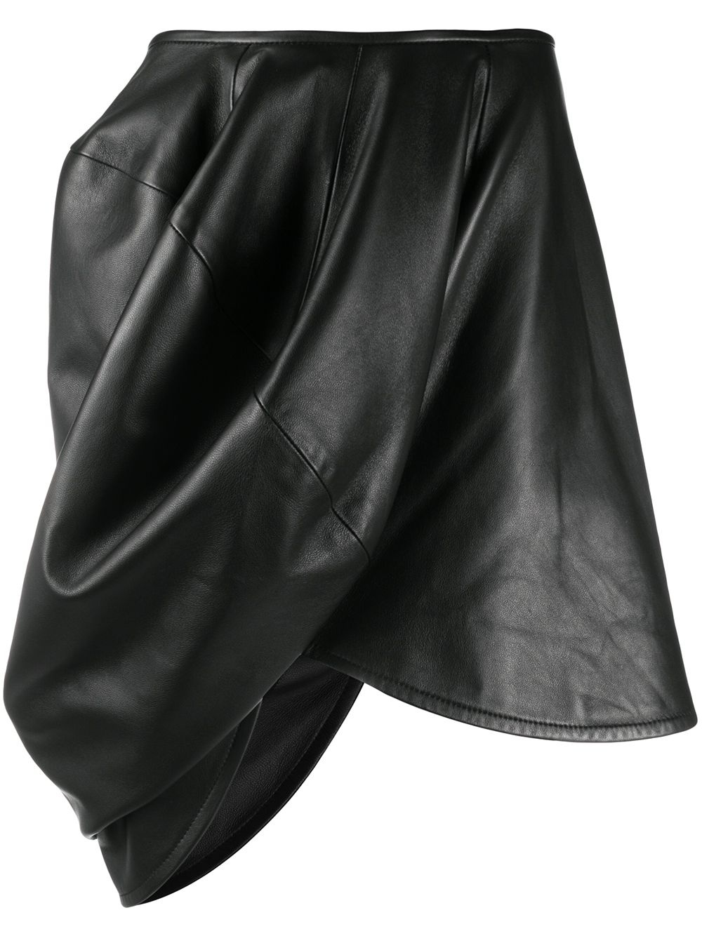 high-waisted leather skirt - 1